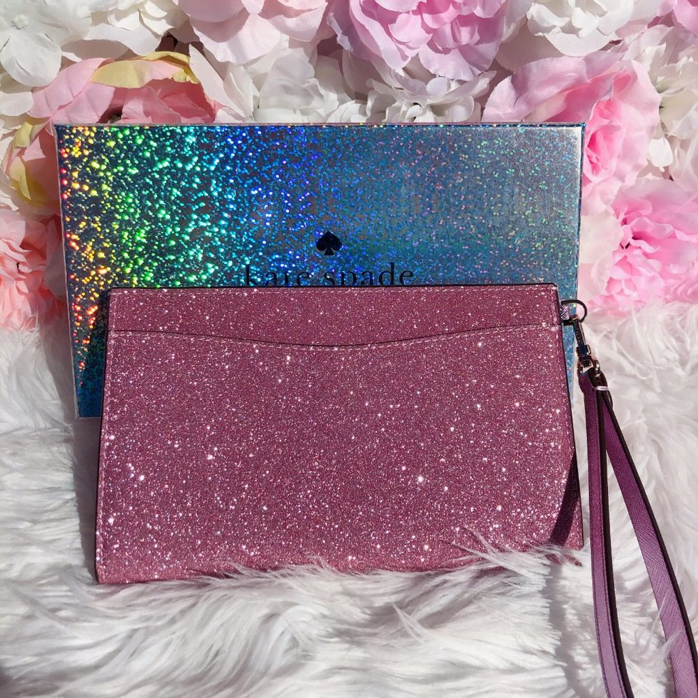 kate spade lola glitter satchel wristlet set - Picture 4 of 13
